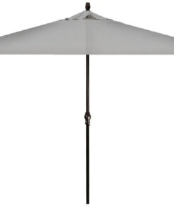 Treasure Garden 8' x 11' Rectangle No-Tilt Crank Lift Umbrella with Black Frame and Cast Silver Fabric