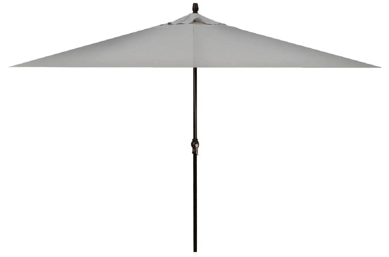 Treasure Garden 8' x 11' Rectangle No-Tilt Crank Lift Umbrella with Black Frame and Cast Silver Fabric