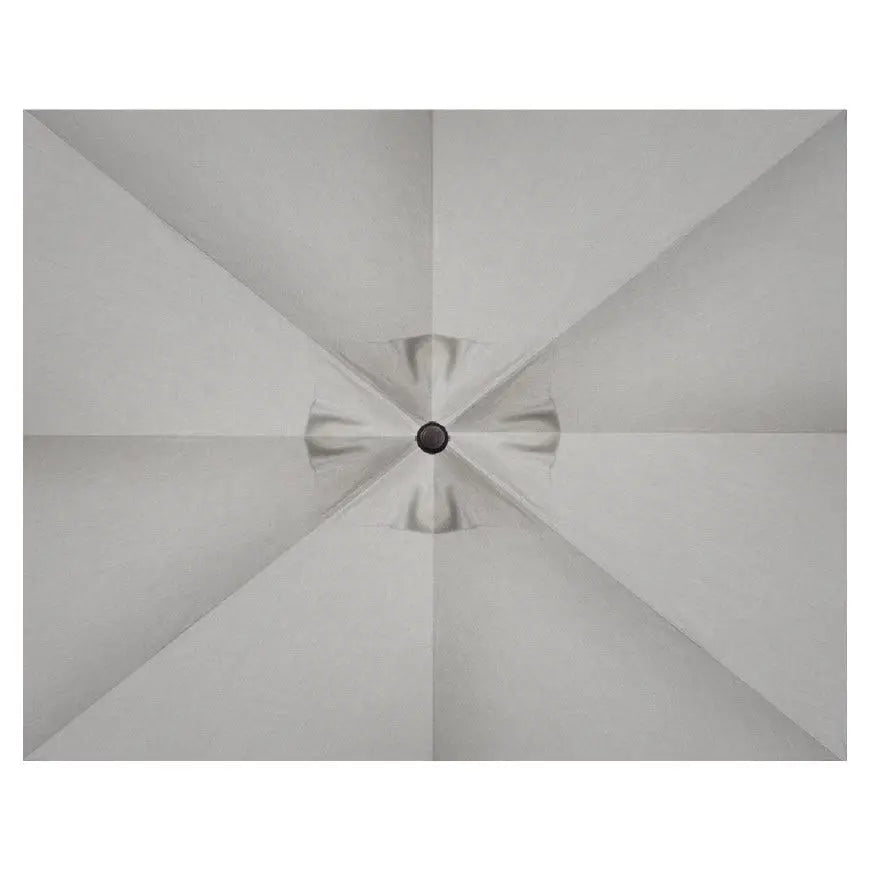 Treasure Garden 8' x 11' Rectangle No-Tilt Crank Lift Umbrella with Black Frame and Cast Silver Fabric - Image 2