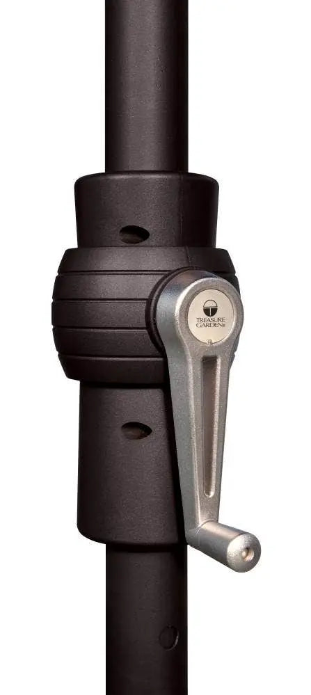 Treasure Garden 8' x 11' Rectangle No-Tilt Crank Lift Umbrella with Black Frame and Cast Silver Fabric - Image 3