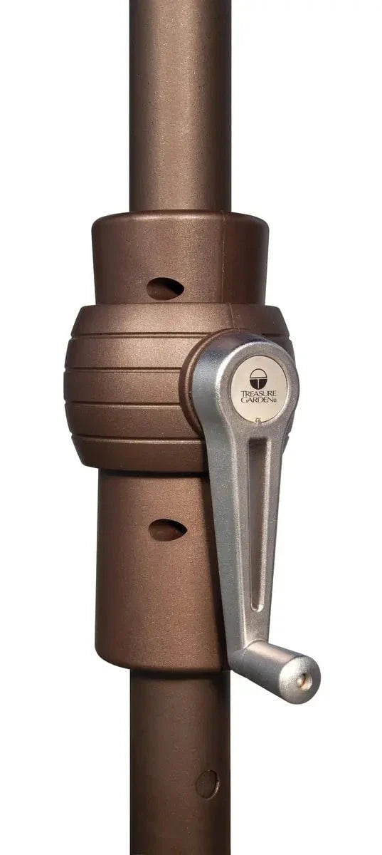 Treasure Garden 8' x 11' Rectangle No-Tilt Crank Lift Umbrella with Bronze Frame and Sand Fabric - Image 5