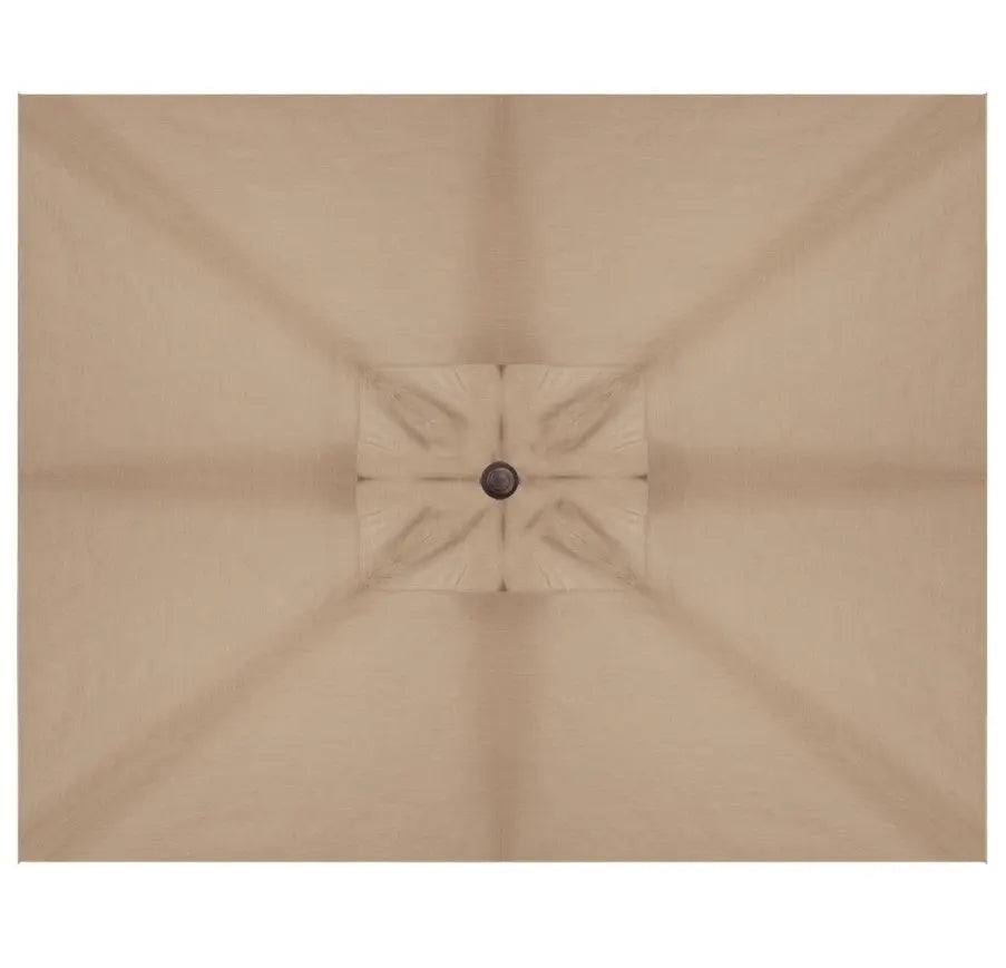 Treasure Garden 8' x 11' Rectangle No-Tilt Crank Lift Umbrella with Bronze Frame and Sand Fabric - Image 4