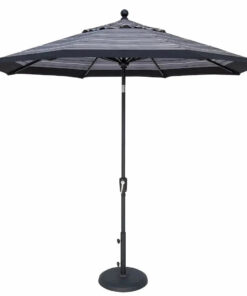 Treasure Garden 9' Octagon Push Button Tilt Umbrella with Black Frame