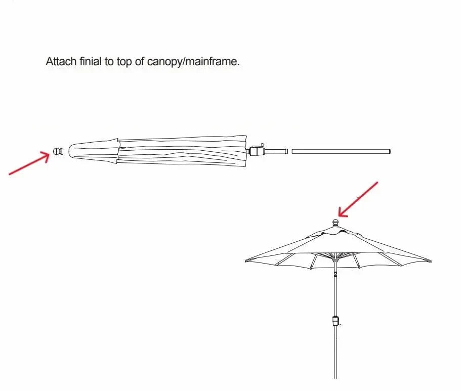 Treasure Garden Auto Tilt Market Umbrella Finial in Black - Image 2