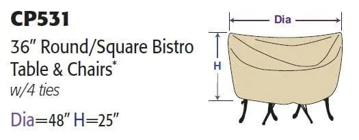 Treasure Garden Protective Cover for 36 Round Bistro Table and Chairs - Image 2