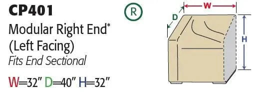 Treasure Garden Protective Cover for Sectional - Modular Right Arm Section - Image 2