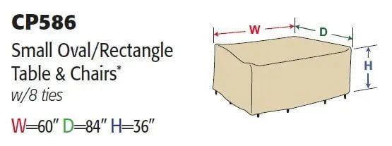 Treasure Garden Protective Cover for Small Oval or Rectangle Table and Chairs - Image 2