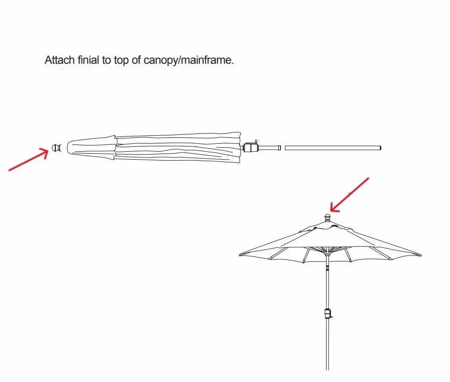 Treasure Garden Push Button Market Umbrella Finial in Bronze - Image 2