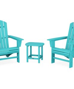 Polywood: Nautical 3-Piece Curveback Adirondack Set