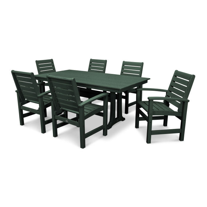 Polywood: Signature 7-Piece Farmhouse Dining Set with Trestle Legs - Image 11