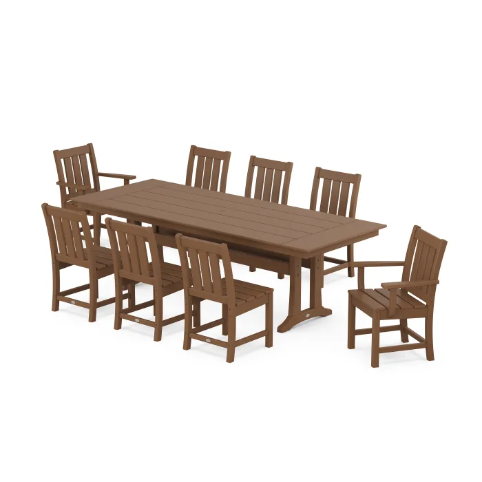 Polywood: Oxford 9-Piece Farmhouse Dining Set with Trestle Legs - Image 10
