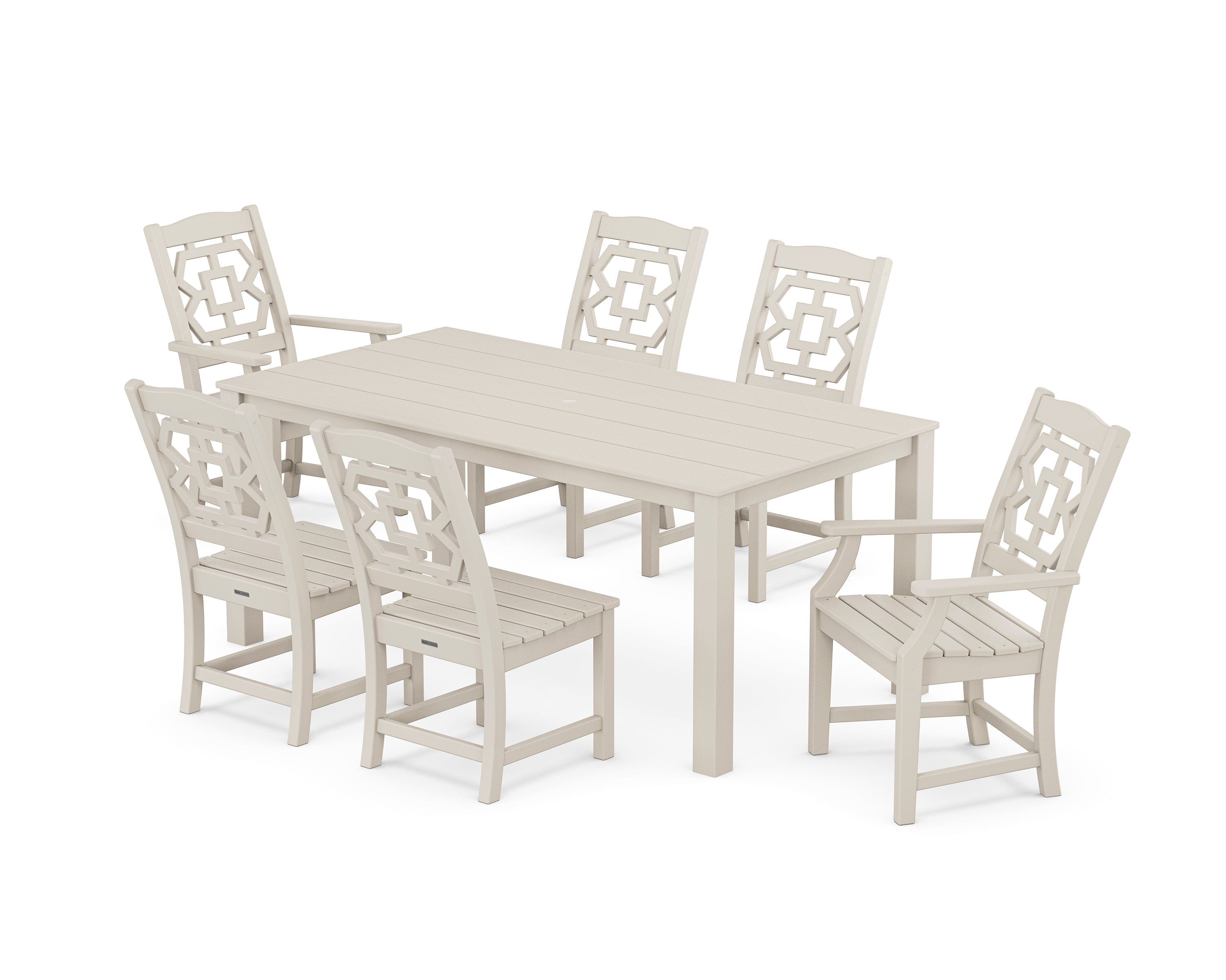 Polywood: Chinoiserie 7-Piece Parsons Dining Set - Image 4