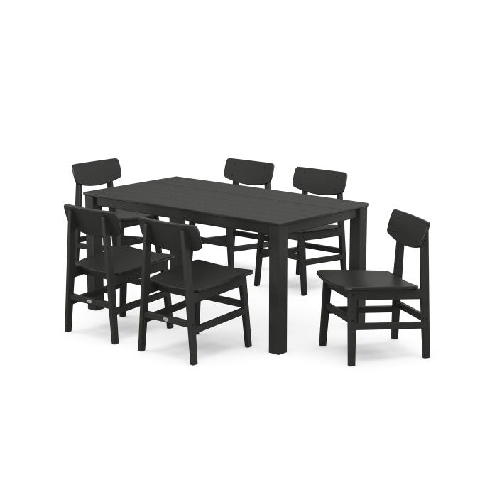 Polywood: Modern Studio Urban Chair 7-Piece Parsons Table Dining Set - Image 9