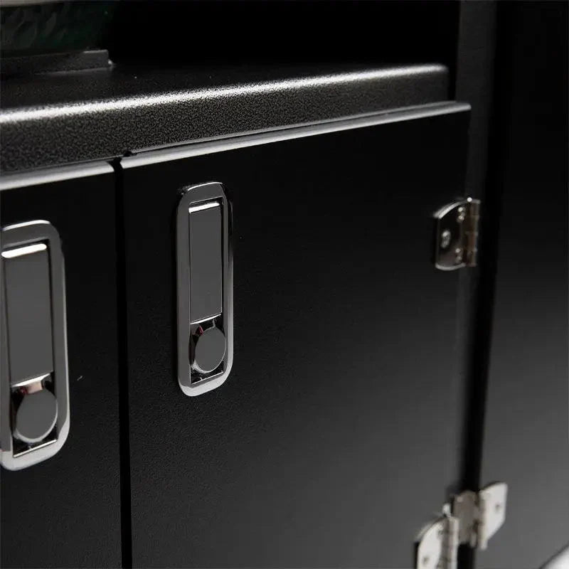 Wellspring Alpha Series Grill Cabinet for Big Green Egg Large. Silver Vein Frame. Black Doors and Black Hardware - Image 3