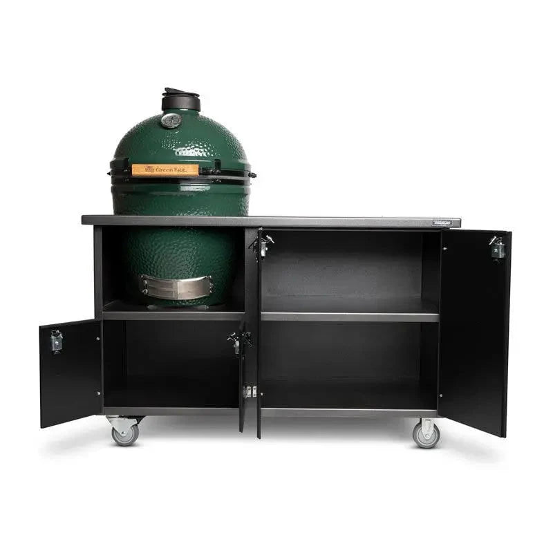 Wellspring Alpha Series Grill Cabinet for Big Green Egg Large. Silver Vein Frame. Black Doors and Black Hardware - Image 2