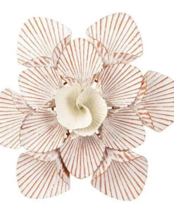 Whitewashed Terracotta Painted Metal Flower Wall Decor