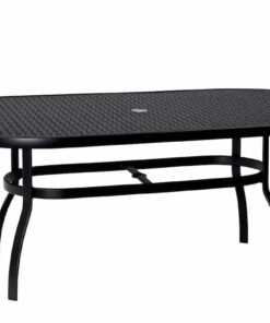 Woodard Deluxe Complete 42x72 Oval Dining Table with Lattice Top in Twilight Finish