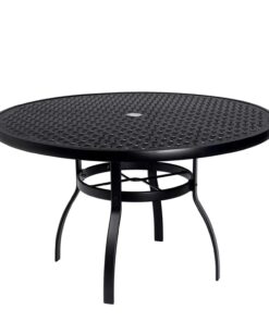 Woodard Deluxe Complete 48in Round Dining Table with Lattice Top in Aztec Bronze Finish