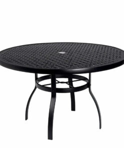 Woodard Deluxe Complete 48in Round Dining Table with Lattice Top in Twilight Finish