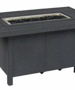 Woodard Rectangular Fire Table with Tri-Slat Top in Twilight Finish