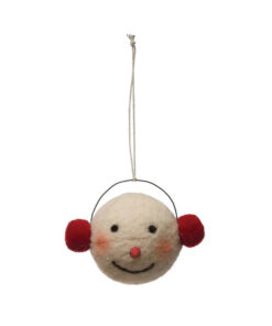 Wool Felt Snowman Ornament with Earmuffs