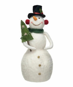 Wool Snowman with Christmas Tree