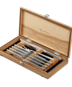 Wusthof 10 Piece Steak Knife & Carving Set. Olivewood Chest