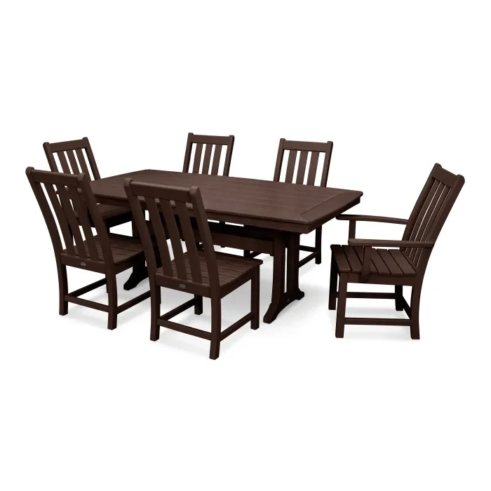 Polywood: Vineyard 7-Piece Dining Set with Trestle Legs - Image 5