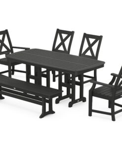 Polywood: Braxton Rectangle 6-Piece Dining Set with 1 Bench