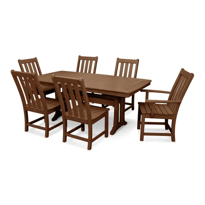 Polywood: Vineyard 7-Piece Dining Set with Trestle Legs - Image 3