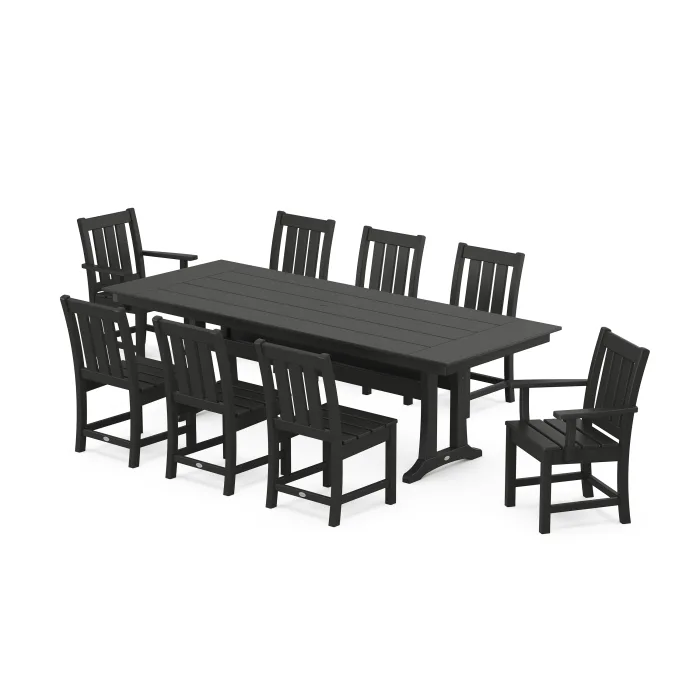Polywood: Oxford 9-Piece Farmhouse Dining Set with Trestle Legs - Image 9