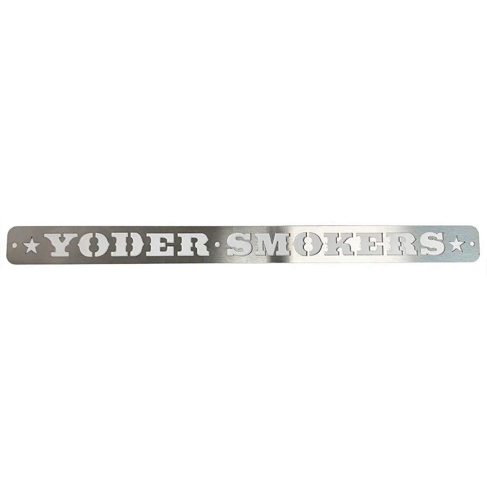 Yoder Smokers Stainless Steel Counterweight Sign. YS480