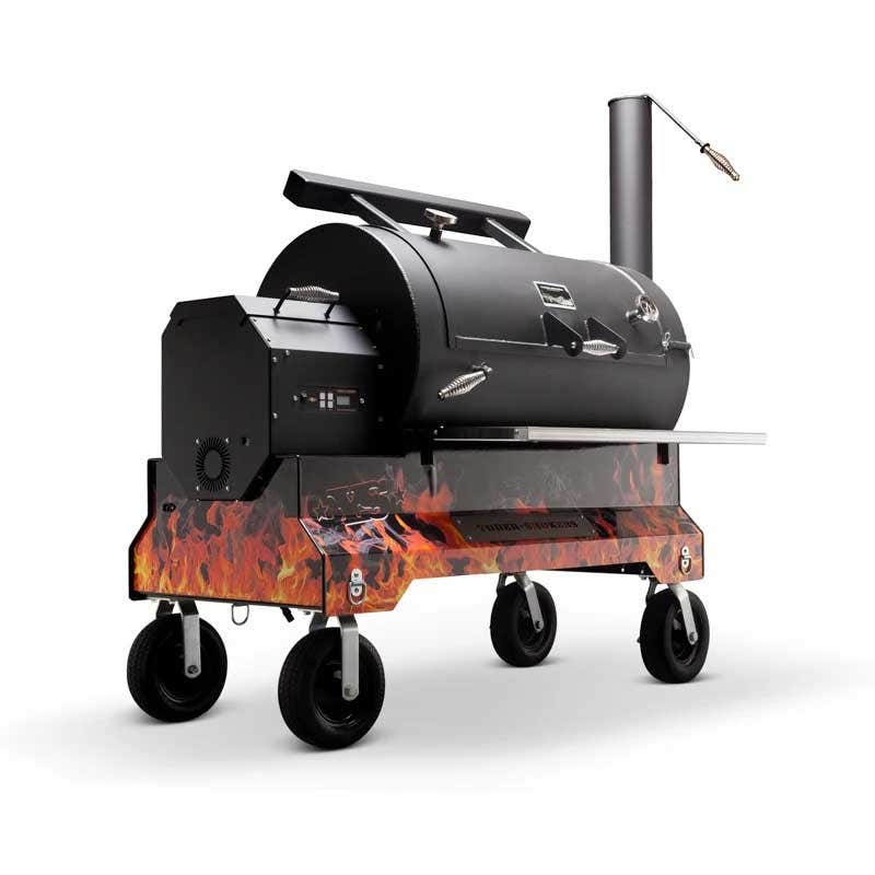 Yoder Smokers YS1500 Competition Cart Magnetic Wrap - Orange Flames - Image 3