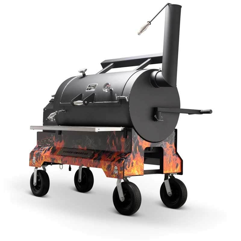 Yoder Smokers YS1500 Competition Cart Magnetic Wrap - Orange Flames - Image 5