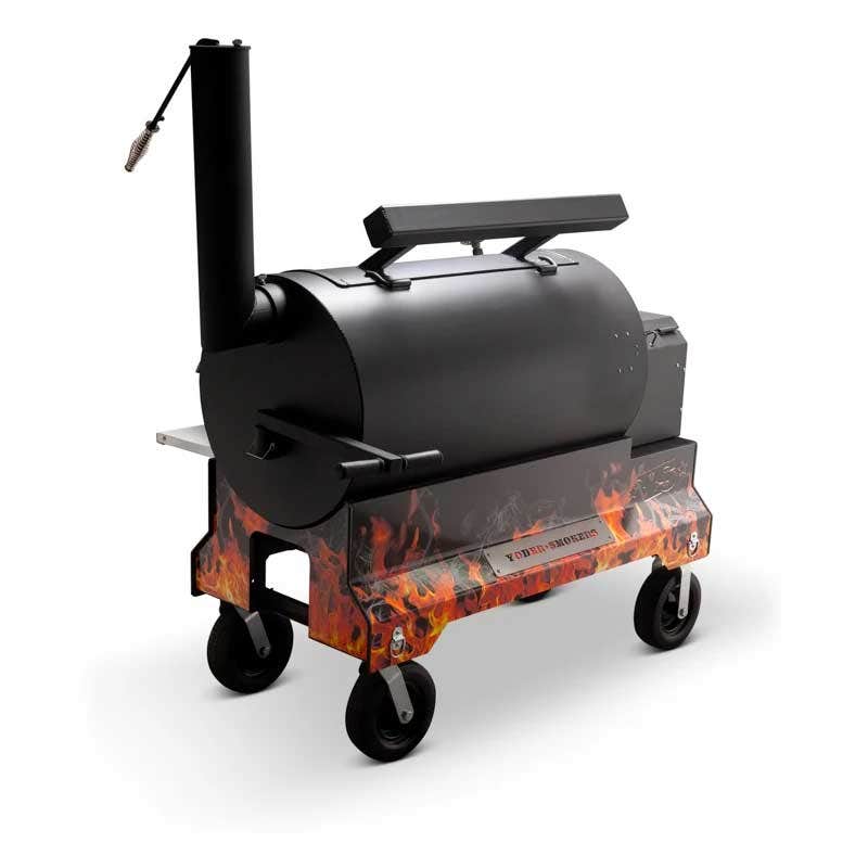Yoder Smokers YS1500 Competition Cart Magnetic Wrap - Orange Flames - Image 6