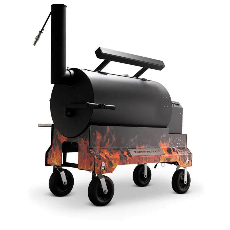 Yoder Smokers YS1500 Competition Cart Magnetic Wrap - Orange Flames - Image 7