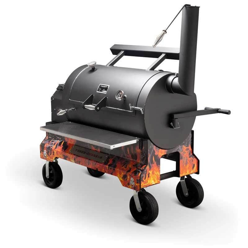 Yoder Smokers YS1500 Competition Cart Magnetic Wrap - Orange Flames - Image 8