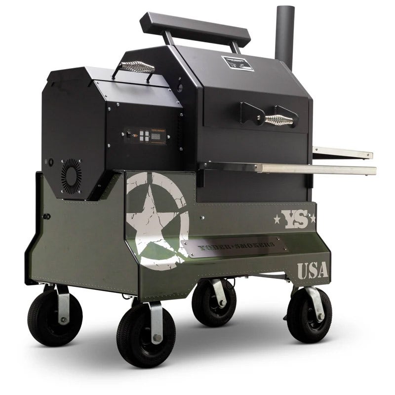 Yoder Smokers YS480 Competition Cart Magnetic Wrap - Military Green - Image 3