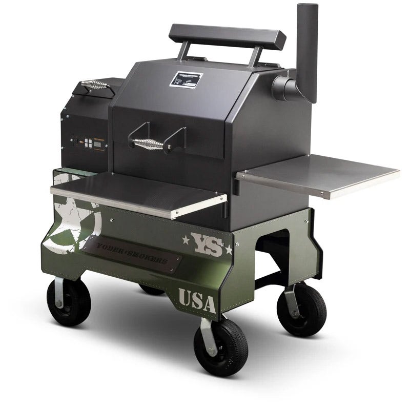 Yoder Smokers YS480 Competition Cart Magnetic Wrap - Military Green - Image 4