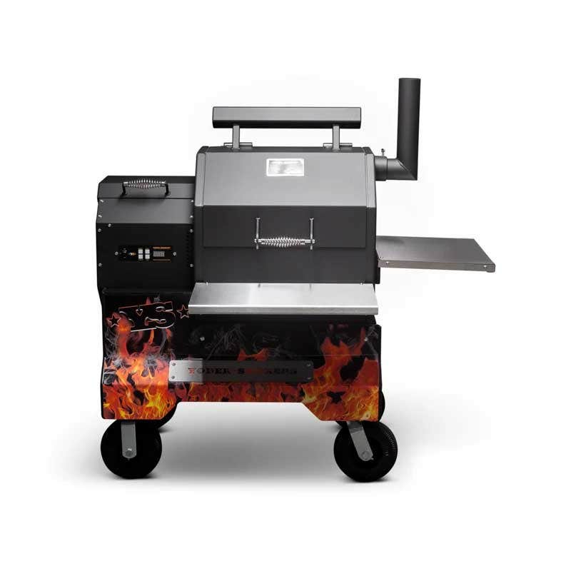 Yoder Smokers YS480 Competition Cart Magnetic Wrap - Orange Flames - Image 2