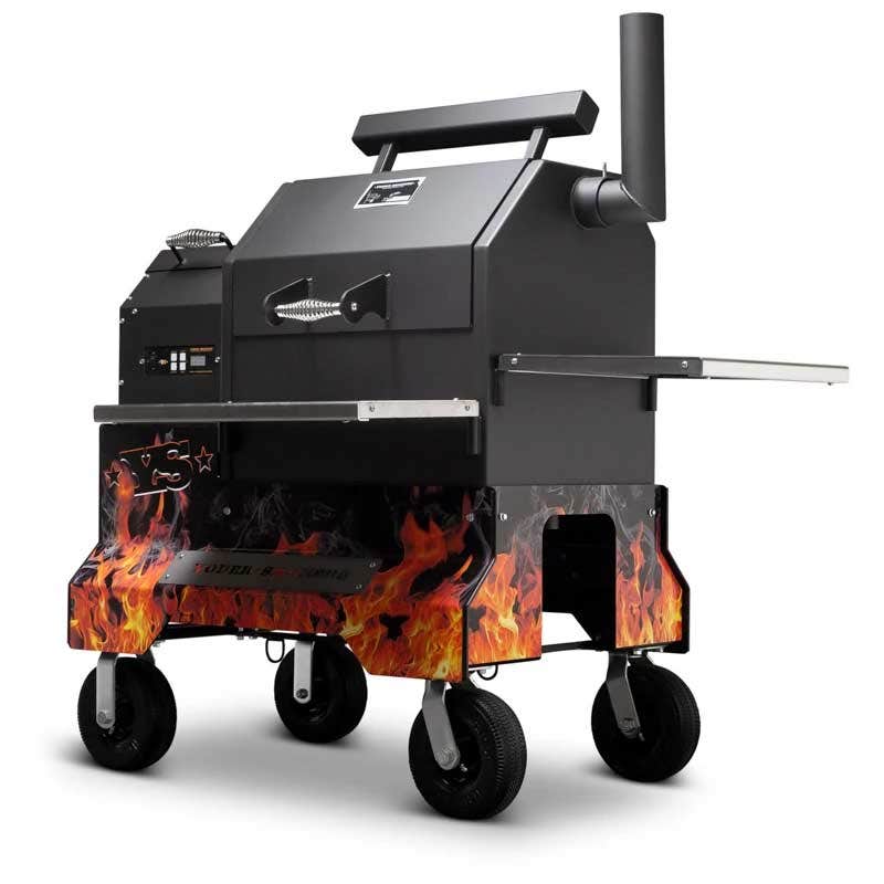 Yoder Smokers YS480 Competition Cart Magnetic Wrap - Orange Flames - Image 3