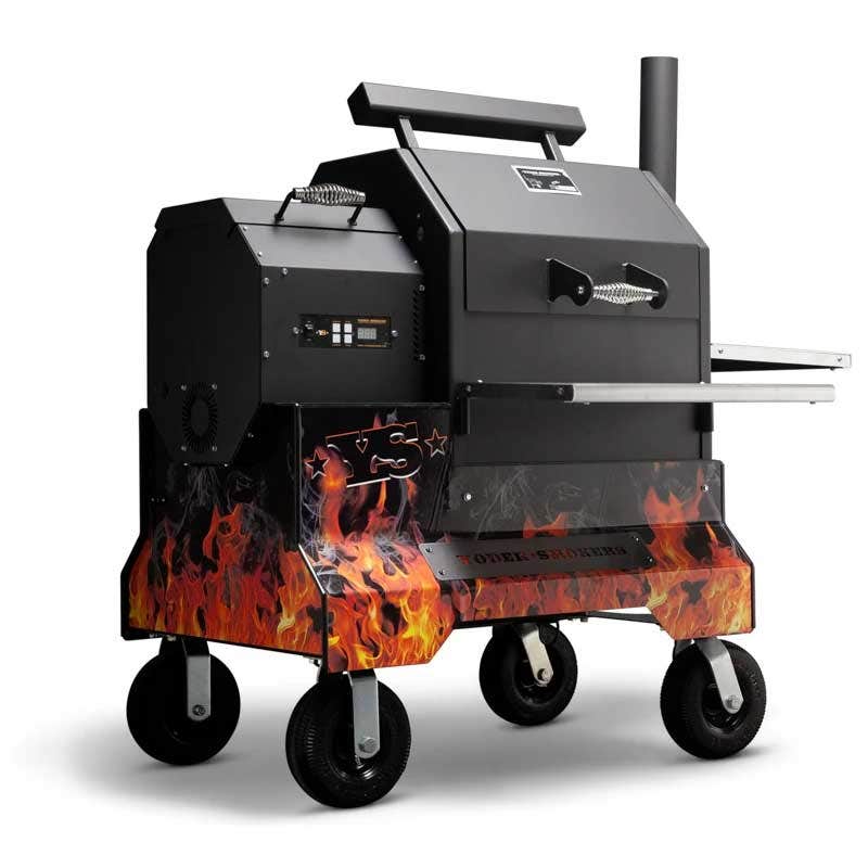 Yoder Smokers YS480 Competition Cart Magnetic Wrap - Orange Flames - Image 5