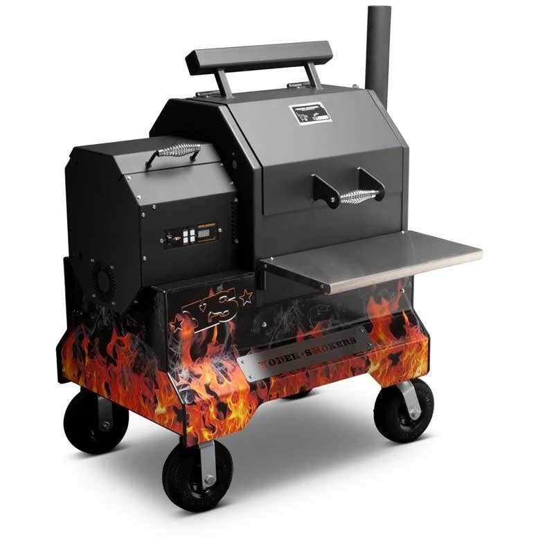 Yoder Smokers YS480 Competition Cart Magnetic Wrap - Orange Flames - Image 6