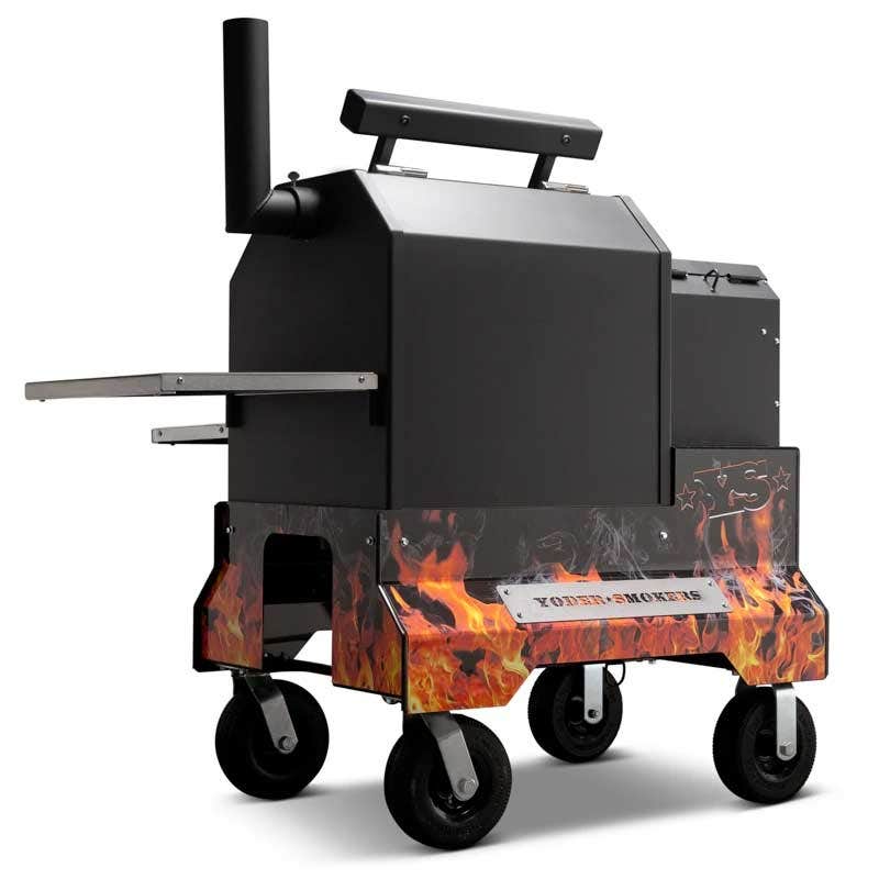 Yoder Smokers YS480 Competition Cart Magnetic Wrap - Orange Flames - Image 7