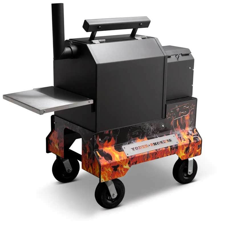 Yoder Smokers YS480 Competition Cart Magnetic Wrap - Orange Flames - Image 8