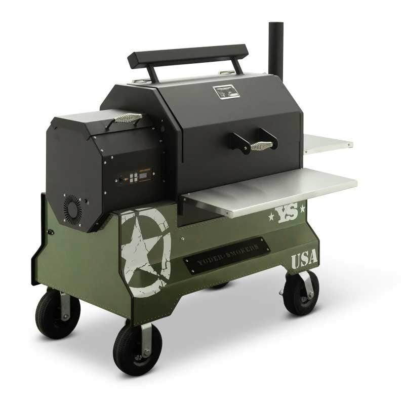 Yoder Smokers YS640 Competition Cart Magnetic Wrap - Military Green - Image 13