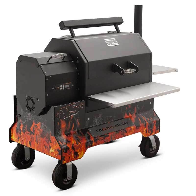 Yoder Smokers YS640 Competition Cart Magnetic Wrap - Orange Flames - Image 2