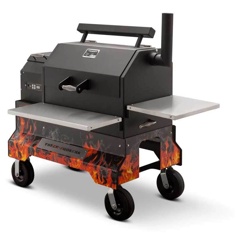 Yoder Smokers YS640 Competition Cart Magnetic Wrap - Orange Flames - Image 3