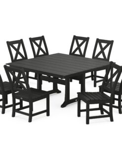 Polywood: Braxton Side Chair 9-Piece Farmhouse Dining Set