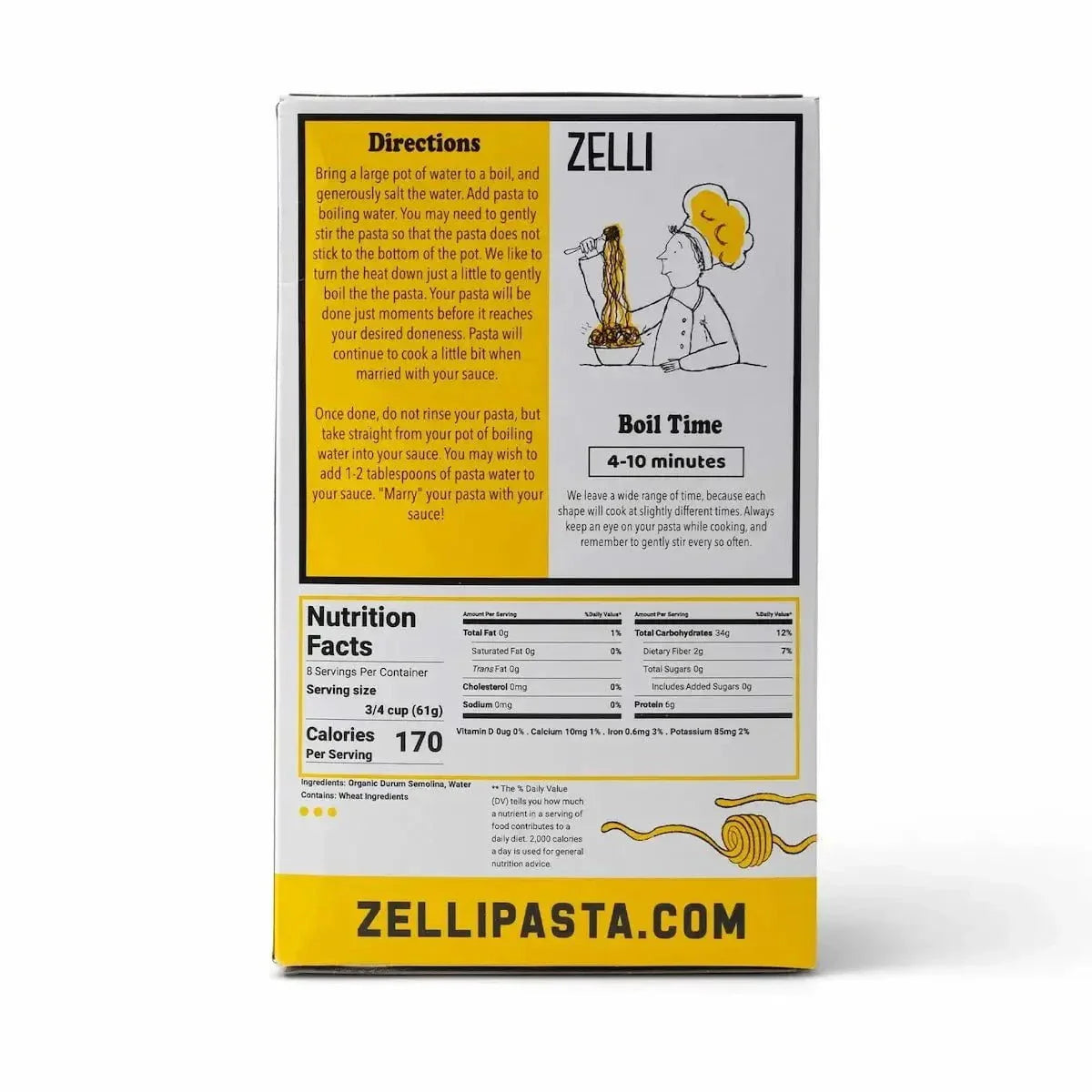 Zelli Spaghetti Dried Pasta. 16oz - Image 3